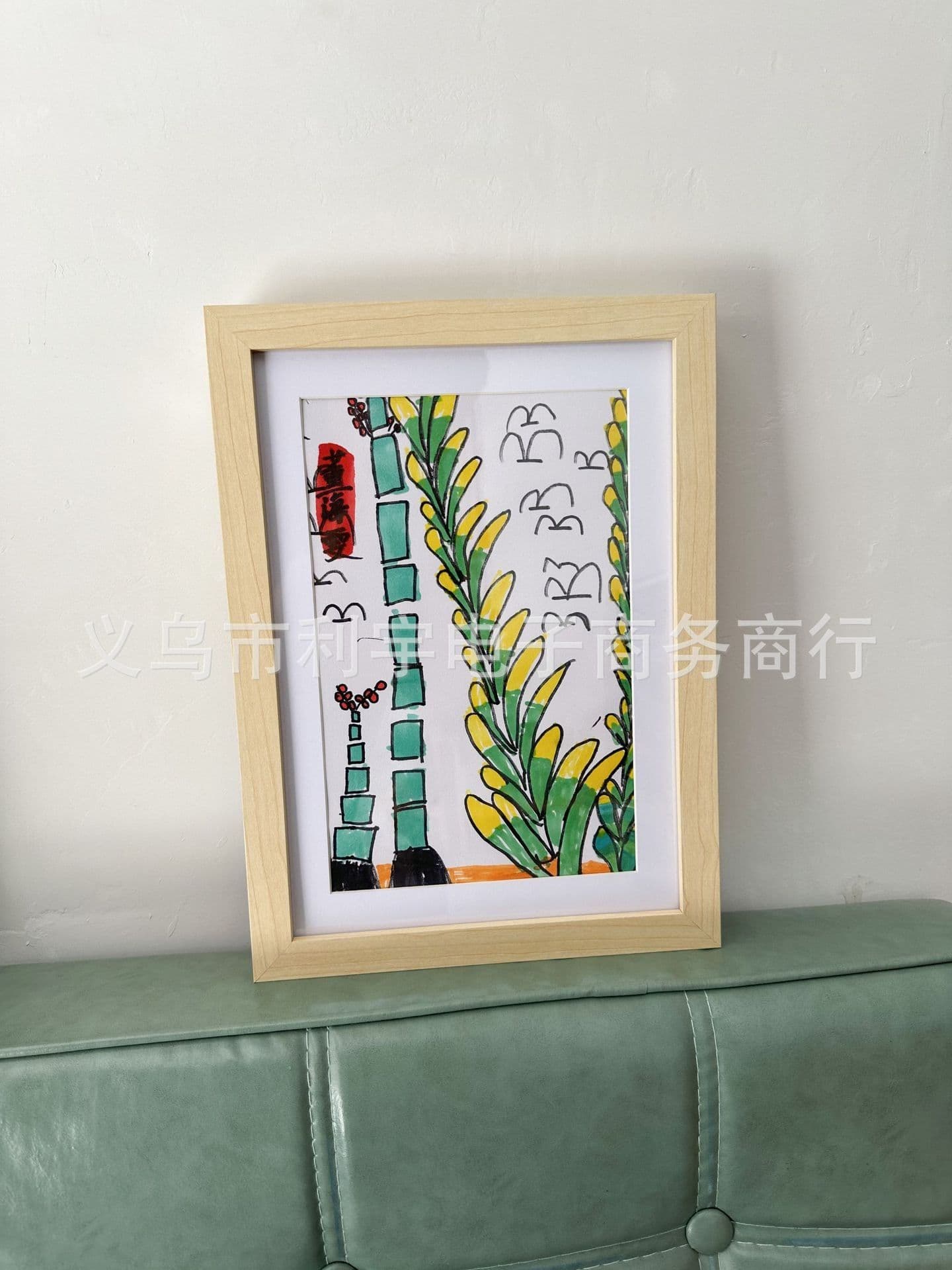 image-Cross-border new Kids Art Frames children's art photo frame wooden oil painting storage box flip photo frame