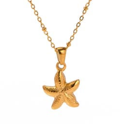 image-Starfish Pendant Necklace - Stainless Steel 41-50cm