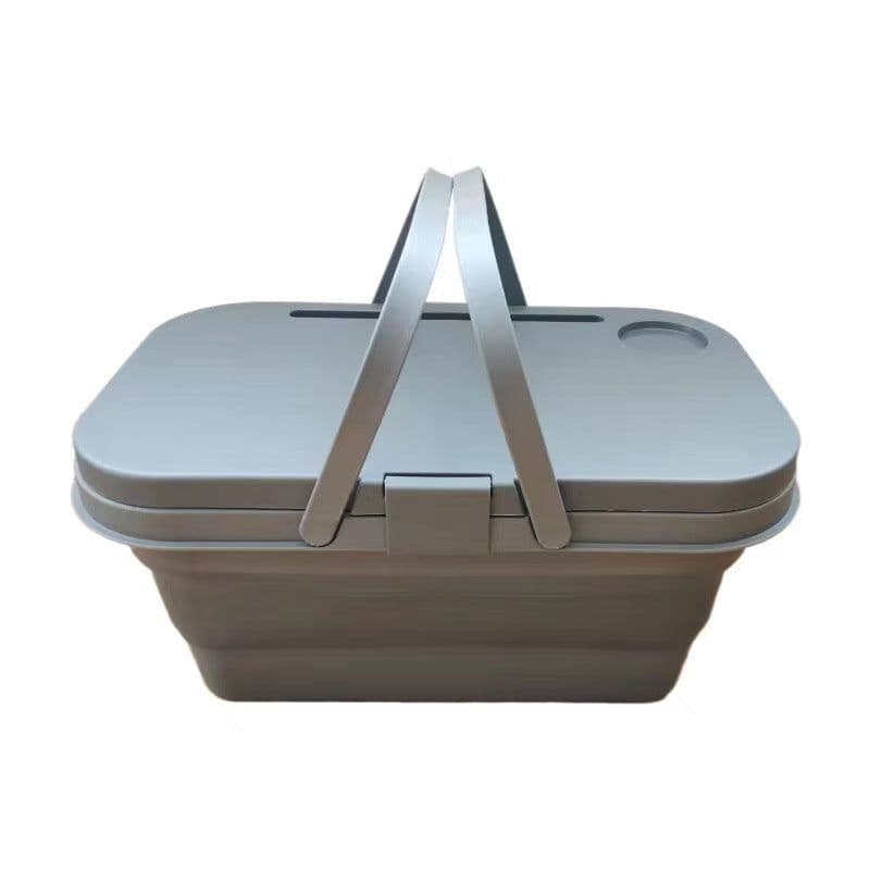 image-Yuxia Picnic Basket - Army Green Foldable 47x29x24cm
