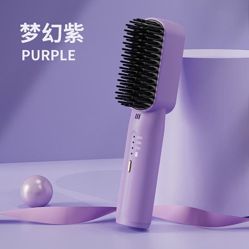 image-Cordless Hair Straightening Comb - Ionic Black