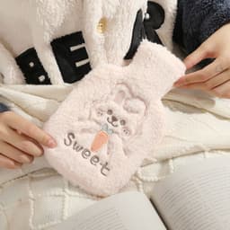 image-Purple Plush Hot Water Bottle 500ML - Removable Cover