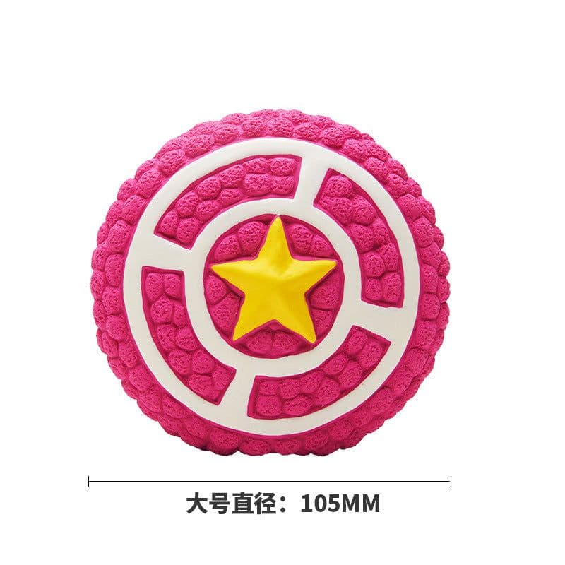 image-EETOYS Latex Rugby Tennis Dog Toy - Melon Large Sound Ball Pet