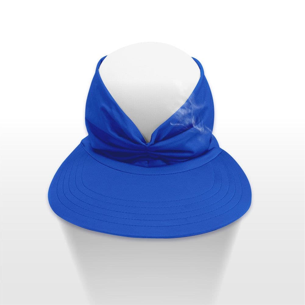 image-Women's Sun Visor Hat - Royal Blue Wide Brim UV Protection