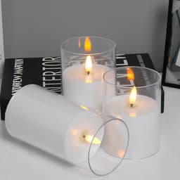 image-Zhu Sheng LED Candle - White Cylindrical Christmas LED Candle Set of 3