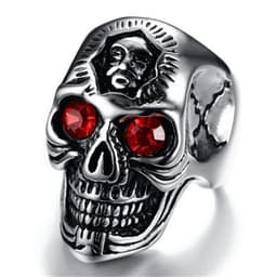 image-Skull Ring Men's Retro Rock Ruby Alloy Size 7
