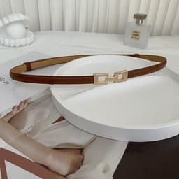 image-Korean Buckle Belt for Women, Trendy Camel Alloy, Fall 2022
