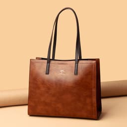 image-PU Tote Bag Women Blue European Retro