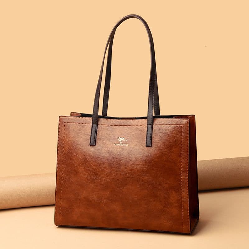 image-PU Tote Bag Women Blue European Retro