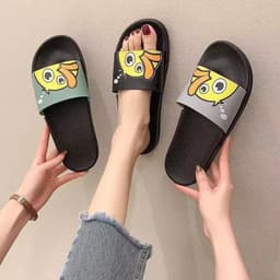 image-Summer Cartoon PVC Slippers for Women - Thick Sole One Size