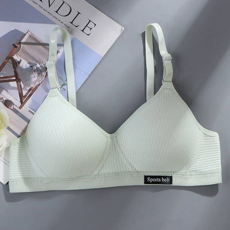image-Meng Yaxin Korean Cotton School Bra - Green 38/85ABC No Steel