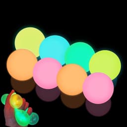 image-Sticky Wall Ball - Yellow 6cm Luminous Ceiling Throw Toy