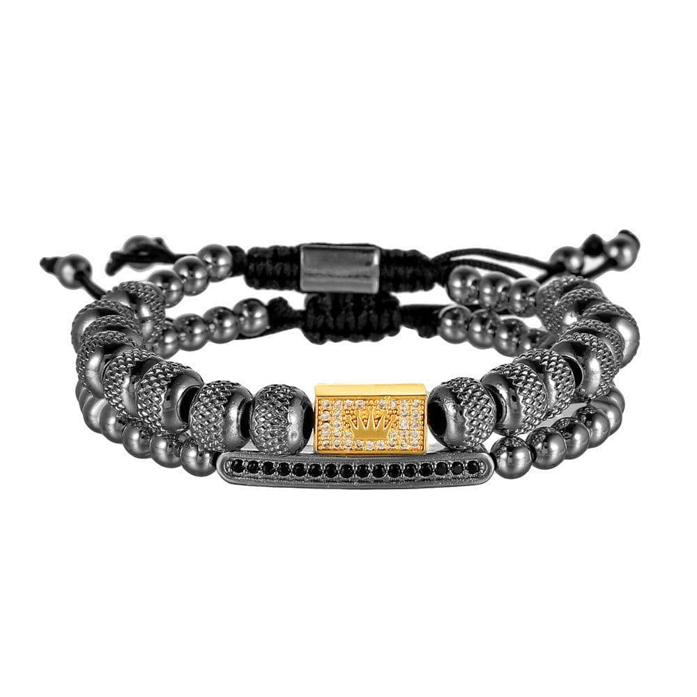image-European Retro Crown Bracelet Adjustable Men's
