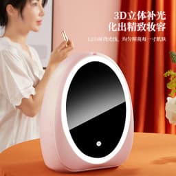 image-Amazon cosmetics storage box with light and mirror skin care products lipstick mask portable dust-proof drawer storage box