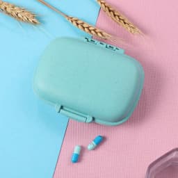 image-Portable 7-Day Pill Organizer - Double-Layer Sealed Storage