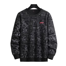 image-Men's 2023 Spring Casual Suede Print Sweatshirt 5XL Apricot
