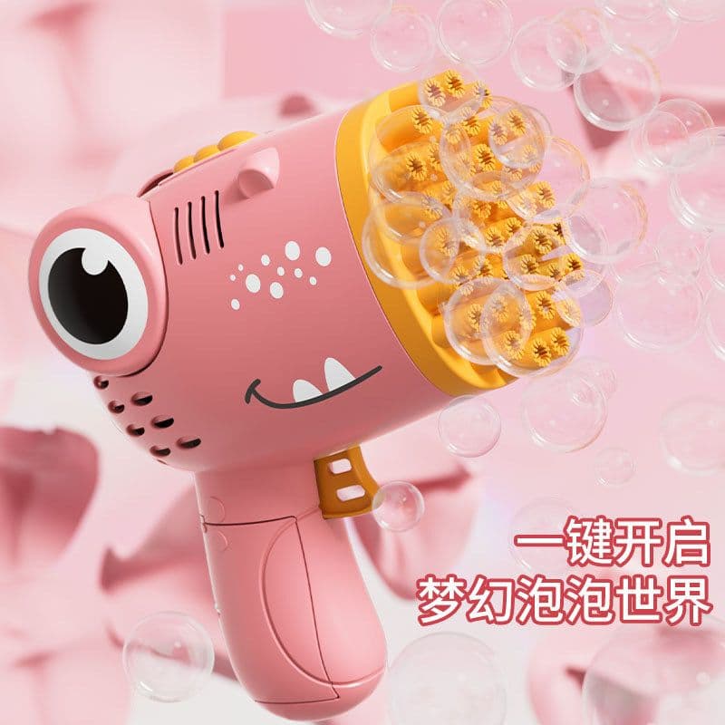 image-Little Dinosaur 40-Hole Bubble Machine Toy - Fully Automatic Bubble Gun for Kids