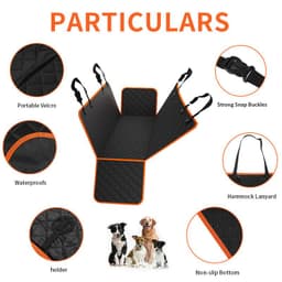 image-New Dog Car Seat Cushion, Anti-Scratch, Anti-Dirty Mat, Orange/Black Cloth, 137x147