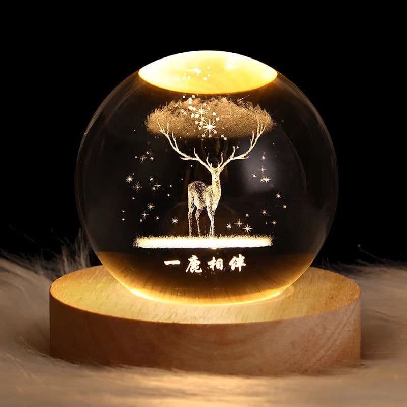 image-Crystal Ball Night Light - Moon Romantic Bedside Lamp