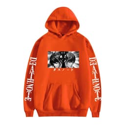 image-Death Note Cartoon Hoodie Large Pocket Velvet Sweatshirt Winter - Khaki A