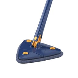 image-Triangular Ceiling Mop - Blue Flat Mop for Wall Tiles, Glass Cleaning