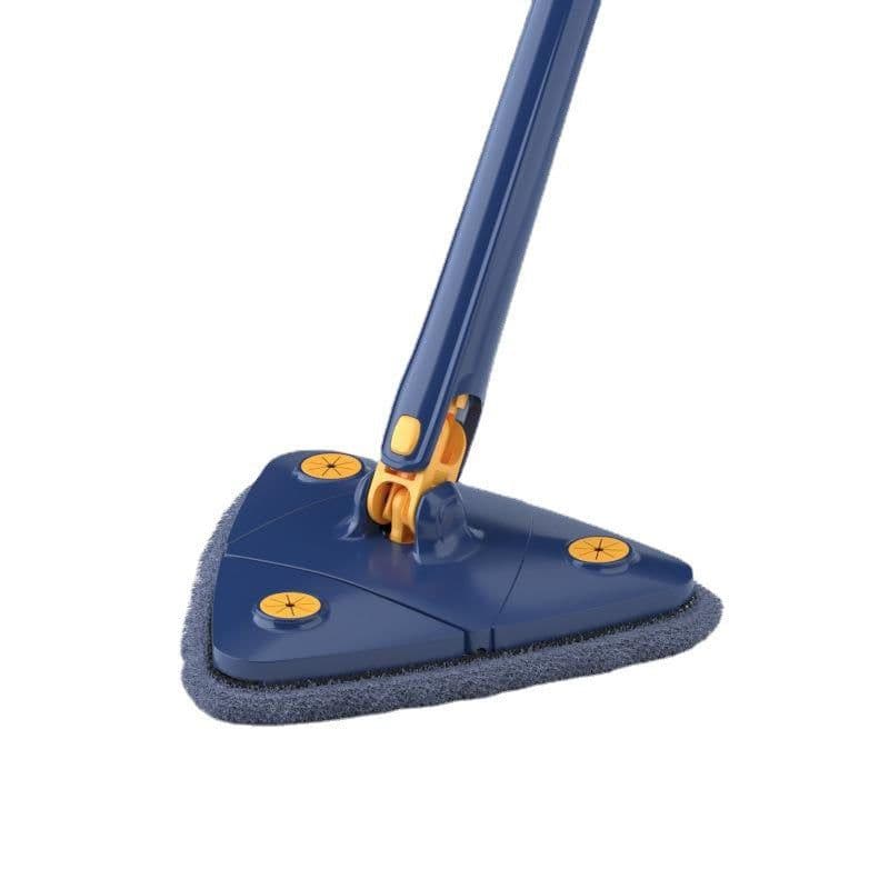 image-Triangular Ceiling Mop - Blue Flat Mop for Wall Tiles, Glass Cleaning