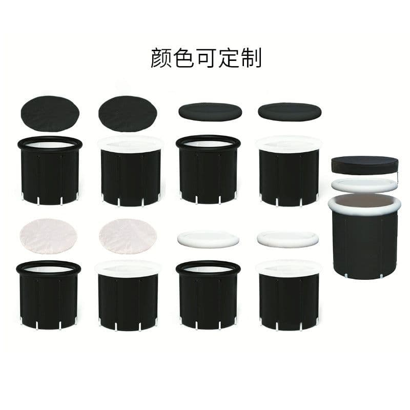 image-Inflatable Bath Bucket - Black Balloon Style (85*75) PVC Bath Tub