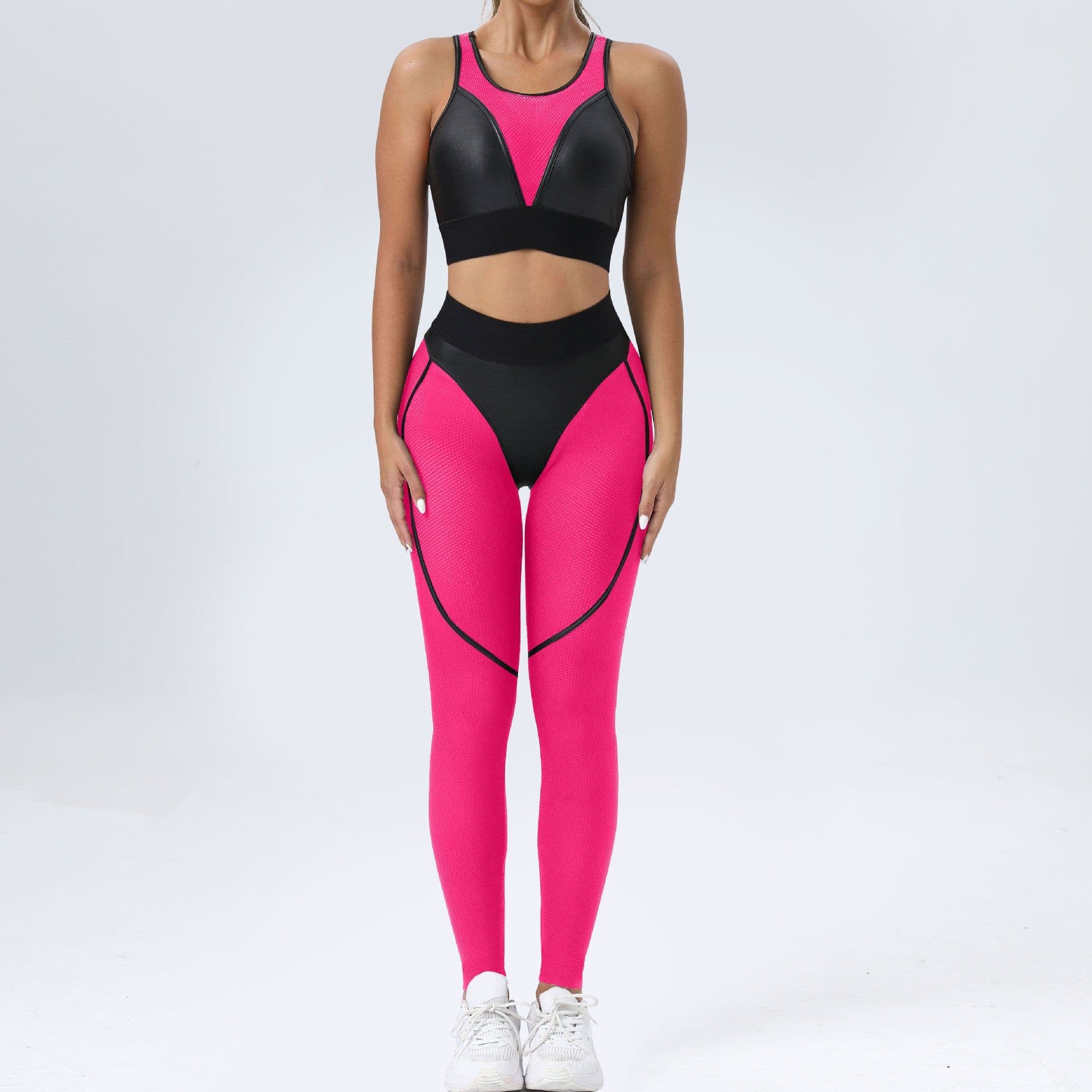image-Yoga Two-Piece Set - European/American Style, Sexy, Black, Size L