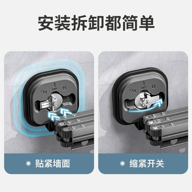 image-Aluminum Alloy Folding Clothes Rack Wall-Mounted