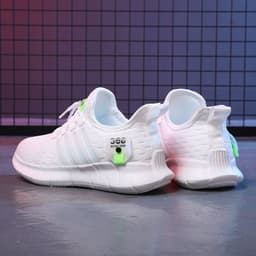 image-Boys' 2023 Mesh Running Shoes - White, Size 38, Lightweight