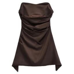 image-Black Strapless Tube Top Dress Short Skirt L