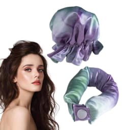 image-Heatless Curling Rod Set - Sleep Hair Curler Bun Purple