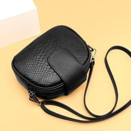 image-Genuine Leather Women's Crossbody Bag - Black Large Capacity 2023