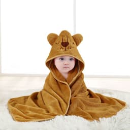 image-Mu Mu Xiong Baby Swaddle Quilt - Elk Coffee Coral Fleece 105cm Newborn