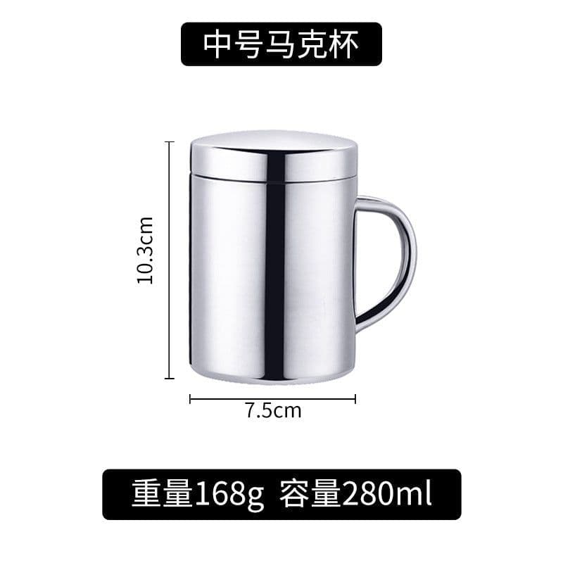 image-304 stainless steel mug household thermos cup office cup with lid water cup kindergarten school student cup