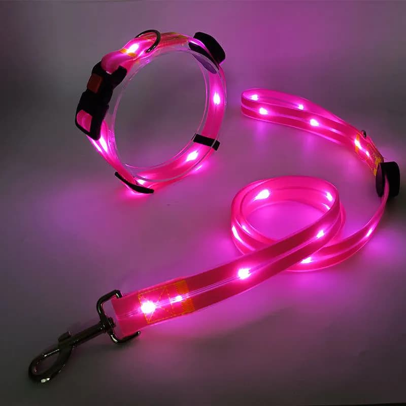 image-LED Pet Collar USB Charging - Nylon Black
