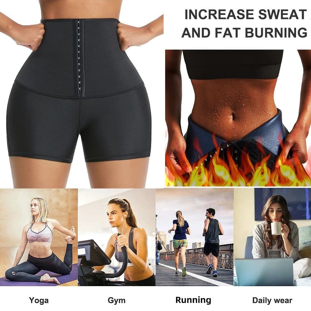 image-Women's High Waist Yoga Fitness Shorts - European & American Fit Sweat Pants