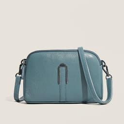 image-Genuine Leather Women's Shoulder Bag - Black Square