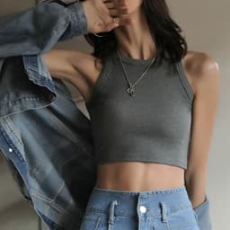 image-Net red short black bottoming thread camisole women's summer inner wear sleeveless design sense outer wear top trendy small