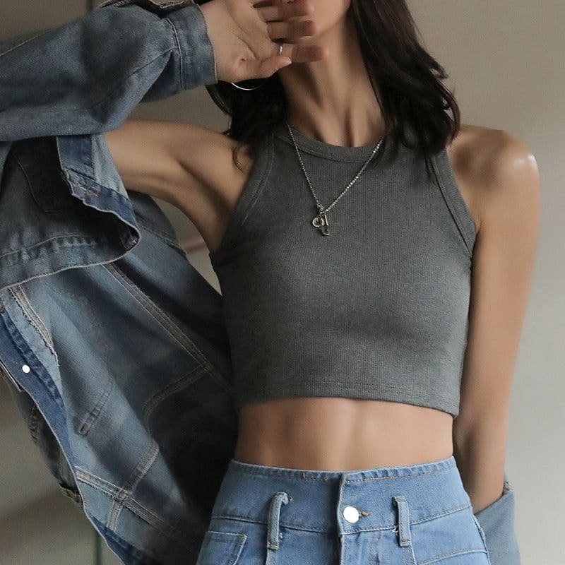 image-Net red short black bottoming thread camisole women's summer inner wear sleeveless design sense outer wear top trendy small