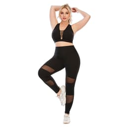 image-Plus Size Yoga Suit with Sports Bra - Tight Fit