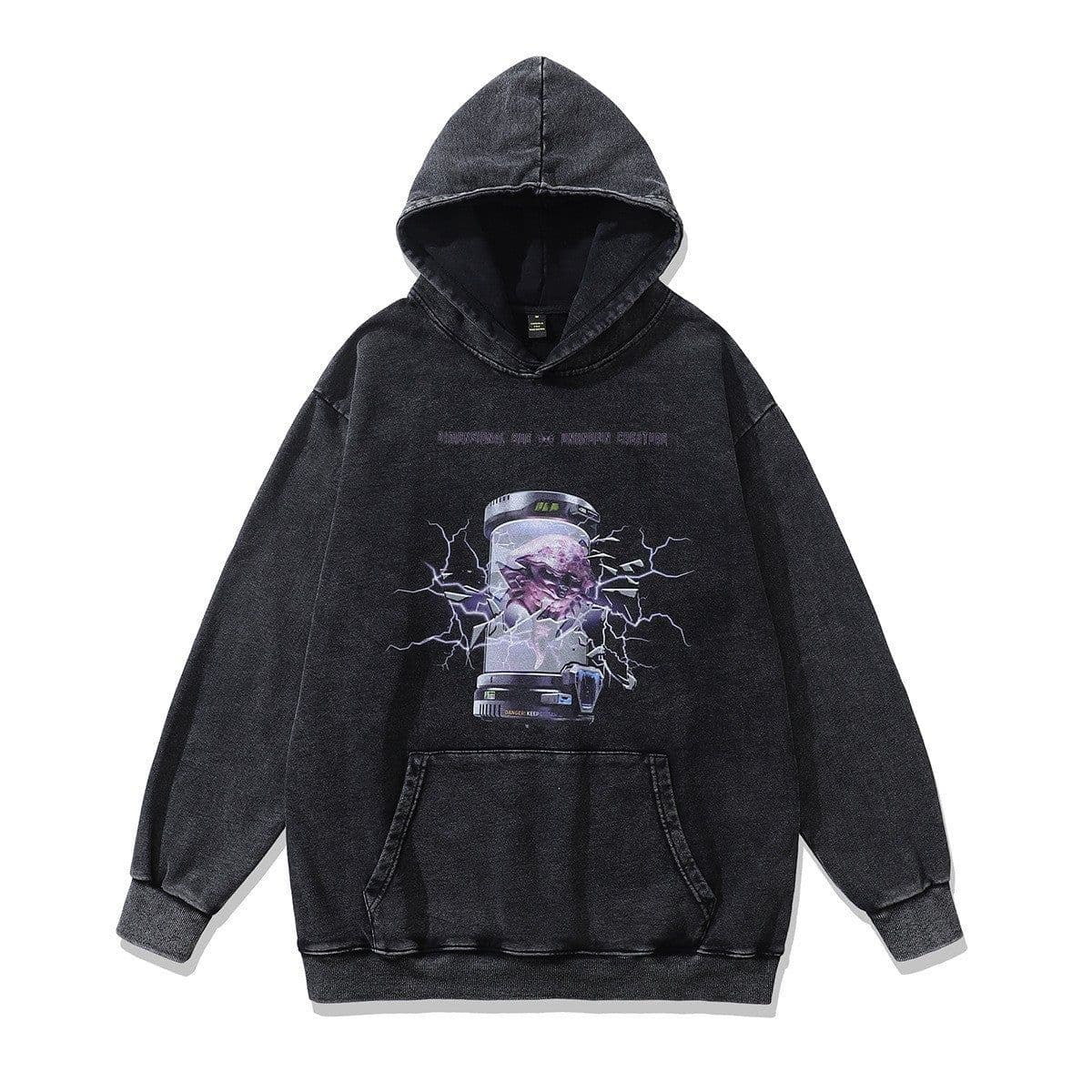 image-Cotton Fleece Hoodie - Kangaroo Pocket Loose Fit XXL