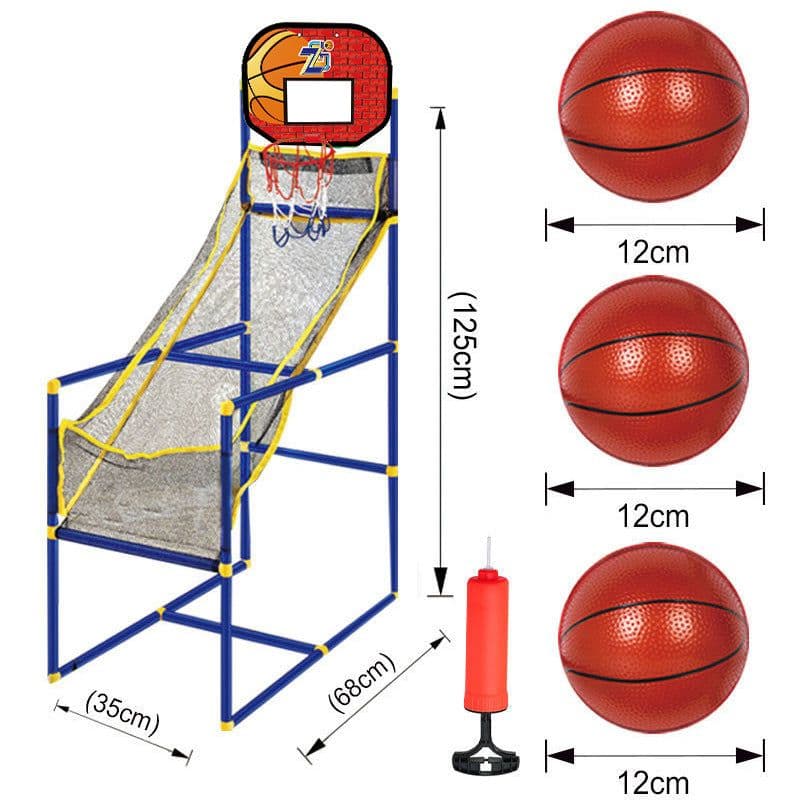 image-Kids' Portable Shooting Machine, Basketball Toy Indoor/Outdoor - Red, 1.49M Height