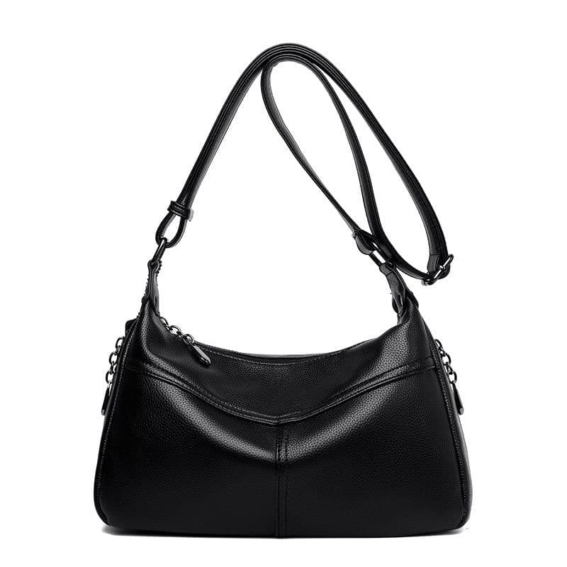 image-Beauty Bird Shoulder Bag - Black PU Dumpling Style