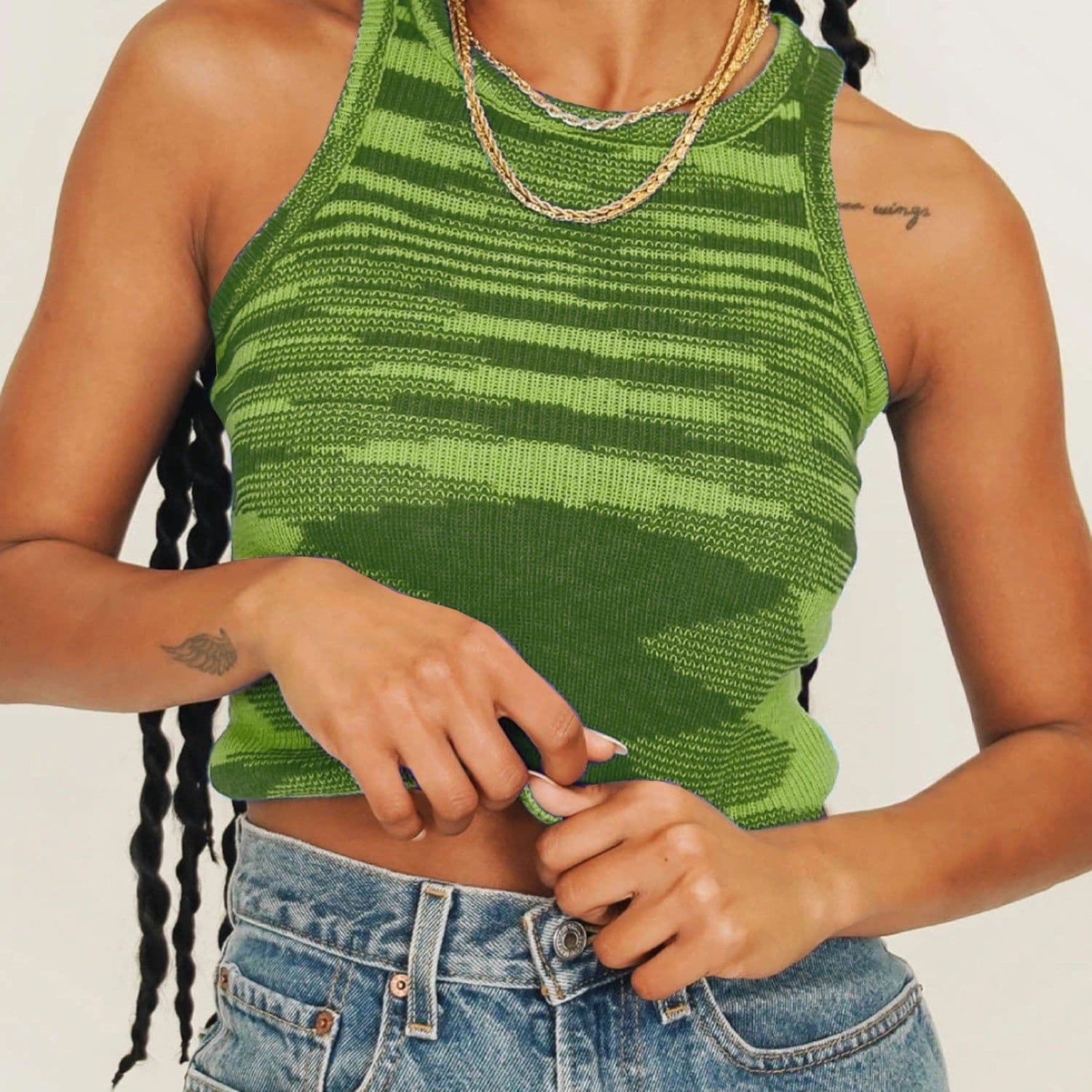 image-Women's Wool Knit Tank Top - Rose Red XL Slim