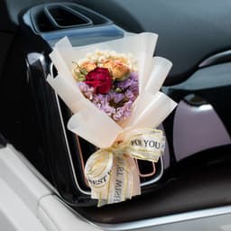 image-Aromatherapy Clip Bouquet - Beige Hydrangea Car Fragrance Decor