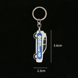 image-Cross-border wholesale anti-lost license plate key chain fast and furious key male car pendant metal gear key chain