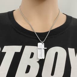 image-Men's Titanium Steel Cross Necklace Triple Use - Type B (63 characters)
