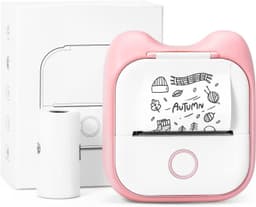 image-Phomemo T02 Mini Thermal Label Printer, Pink, 48mm USB/Bluetooth