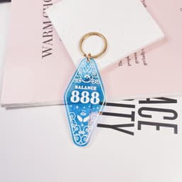 image-Acrylic Diamond Keychain - Color Changing Laser Pendant