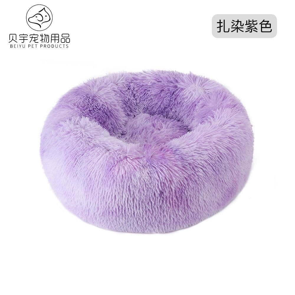 image-Plush cat litter kennel round removable and washable kennel winter warmth pet supplies bed dog bed kennel